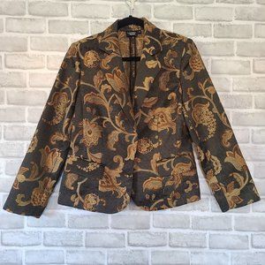 Vintage 90s Christina Rotelli Womens Tapestry Blazer Jacket Size 10 Snap Front